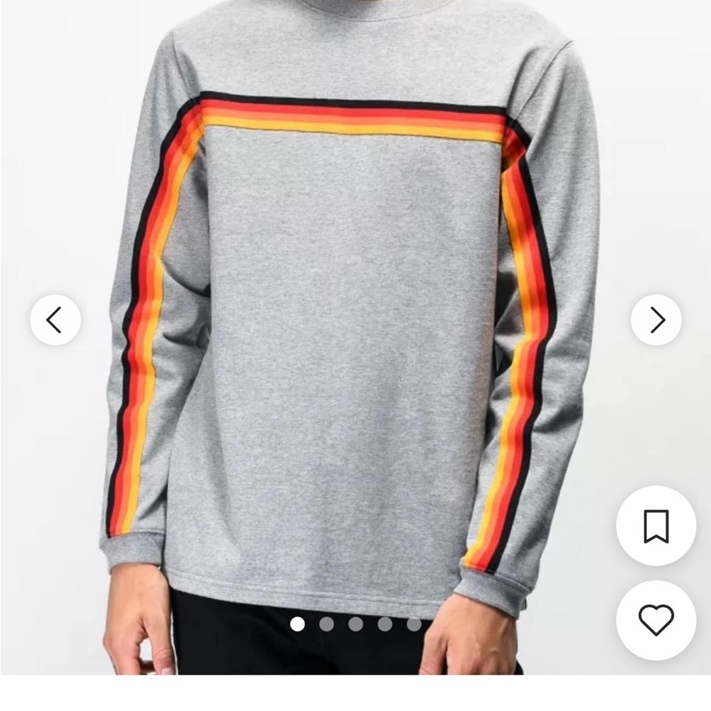 Ninth Hall crewneck with racing stripes. EUC. Streetwear. Skater. Large